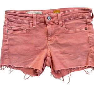 Pilcro By Anthropologie Shorts Womens Pink Denim Stet Fit Cut Off Preppy